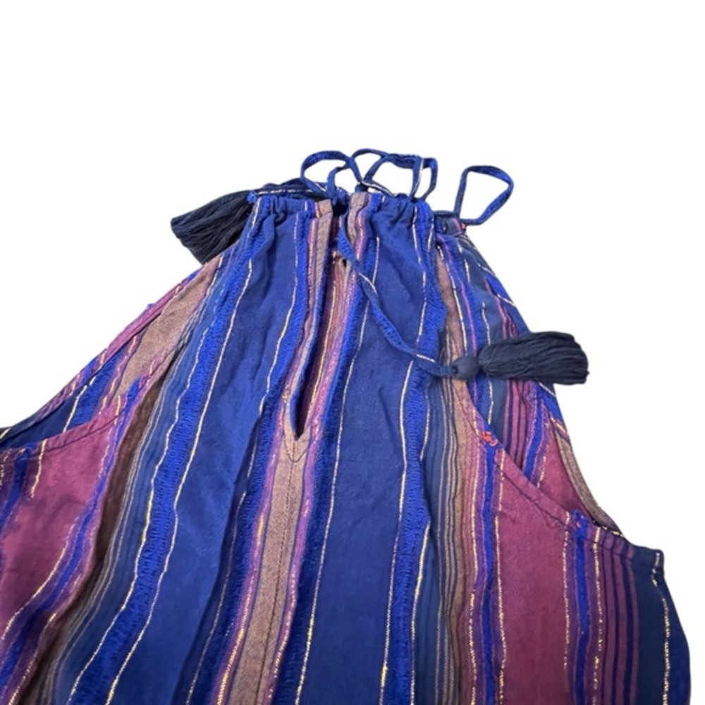 Cleobella Lois Metallic Stripe Wide Leg Jumpsuit Lined Size 6 Anthropologie CUTE - Picture 6 of 12